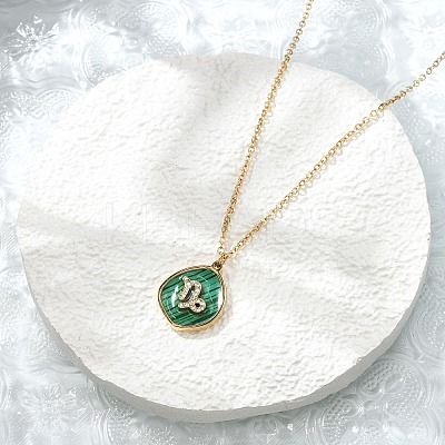 304 Stainless Steel Micro Pave Cubic Zirconia constellation Pendant Necklaces NJEW-R021-01G-10-1