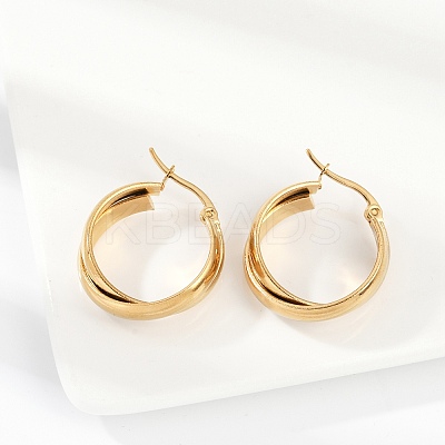 201 Stainless Steel Hoop Earrings LS-EJEW-Q026-20G-1