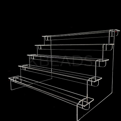 5-Layer Rectangle Acrylic Minifigures Organizer Display Risers ODIS-WH0038-38C-1