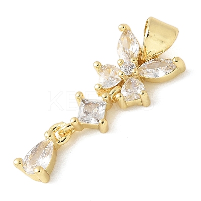 Brass Micro Pave Cubic Zirconia Pendants KK-K298-50G-1
