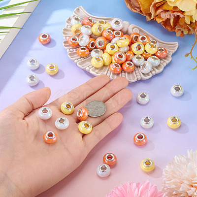 150Pcs Opaque Resin European Beads RESI-TA0004-61A-1