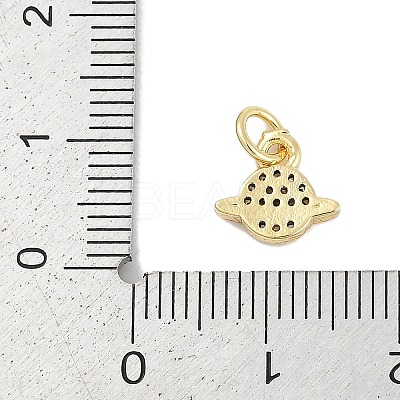 Brass Micro Pave Cubic Zirconia Pendants KK-Q028-31G-1