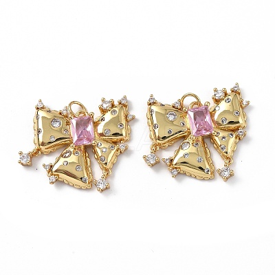 Brass Micro Pave Cubic Zirconia Pendants KK-E068-VF293-1