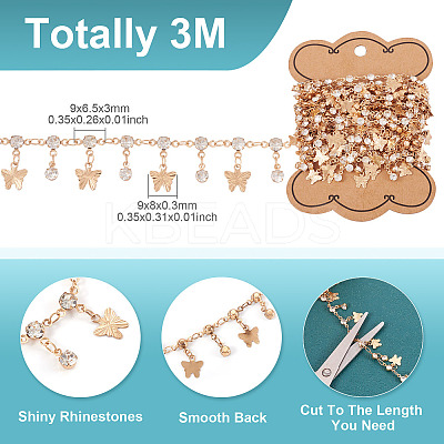 Handmade Rhinestone Flat Round Link Chains CHC-TA0001-35-1