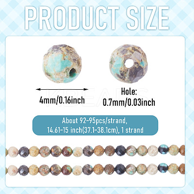 1 Strand Natural HuBei Turquoise Beads Strands G-TA0003-45-1
