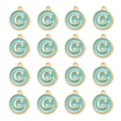 Golden Plated Alloy Enamel Charms X-ENAM-S118-05C-1