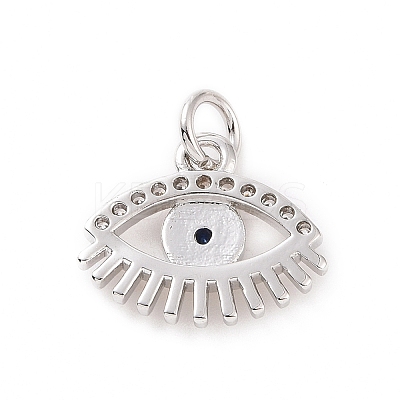 Brass Micro Pave Cubic Zirconia Charms KK-C012-25P-1