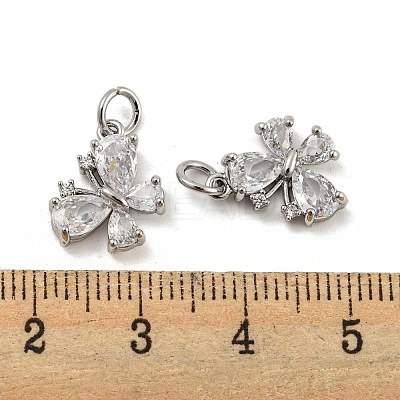 Brass Micro Pave Clear Cubic Zirconia Pendants KK-G490-25P-1