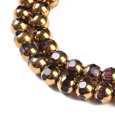 Electroplate Glass Beads Strands EGLA-Q128-04A-FP05-1