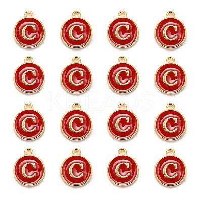 Golden Plated Alloy Enamel Charms ENAM-S118-03C-1