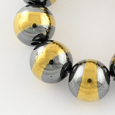Non-magnetic Synthetic Hematite Beads Strands G-Q926-10mm-01-1