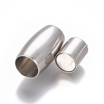 Tarnish Resistant 304 Stainless Steel Magnetic Clasps with Glue-in Ends STAS-G203-07P-1