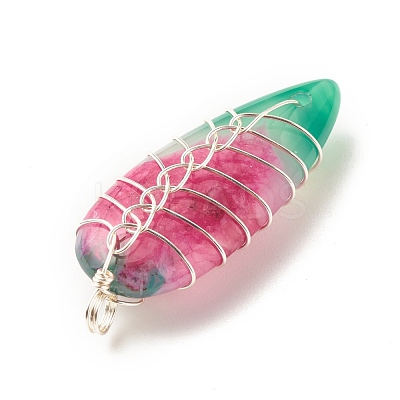 Natural Brazilian Agate Pendants PALLOY-JF01524-03-1