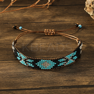 Bohemian Style Geometric Glass Seed Bead Handmade Bracelet for Women HL6362-4-1