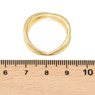 Brass Micro Pave Cubic Zirconia Finger Rings RJEW-D340-01G-05-1