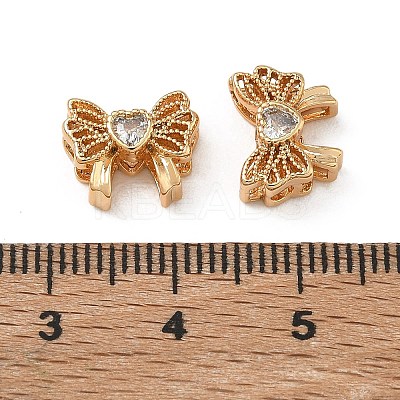 SHEGRACE Brass Pave Clear Cubic Zirconia Beads XGRQ4G158-689G-1
