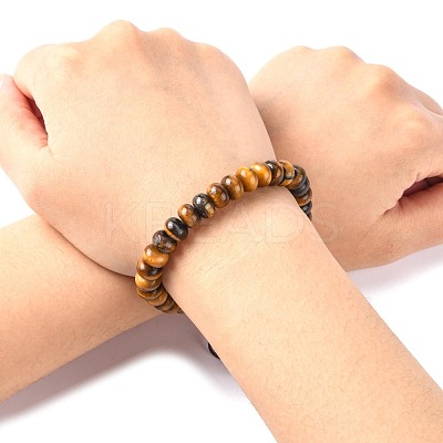 Adjustable Natural Tiger Eye Braided Bead Bracelets BJEW-F369-A06-1