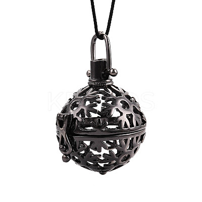 Rack Plating Brass Cage Pendants KK-S751-074B-1