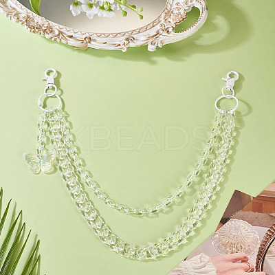 Acrylic Butterfly Layered Chain Belts for Jeans Pants HJEW-TAC0112-1
