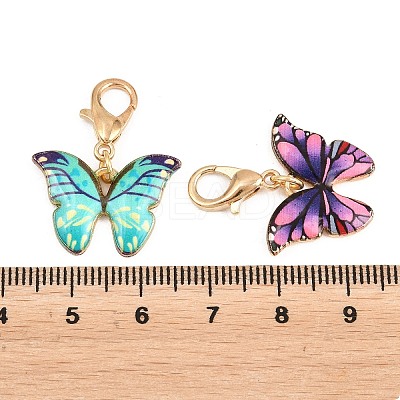 30Pcs 6 Colors Alloy Enamel Pendant Decorations HJEW-YW00117-1