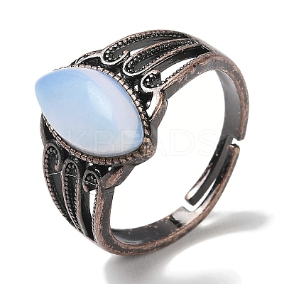 Opalite Horse Eye Adjustable Rings RJEW-K271-05R-15-1
