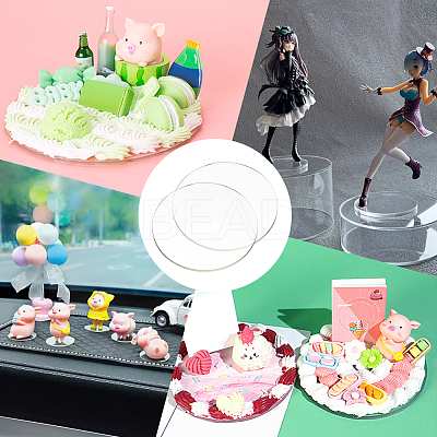 Flat Round Acrylic Chassis Display Pedestals DIY-FG0005-55A-1