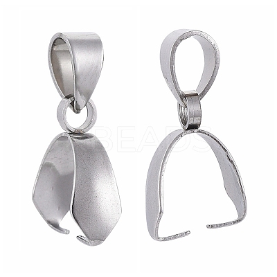 Tarnish Resistant 201 Stainless Steel Pendant Pinch Bails LS-X-STAS-E437-28P-1