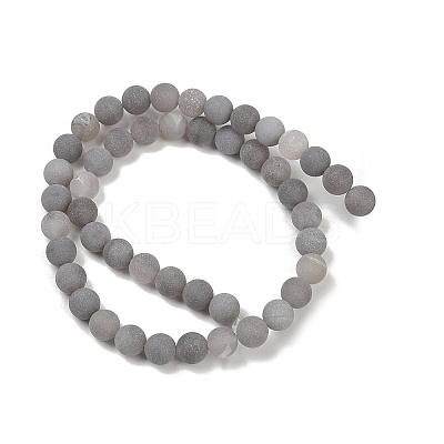 Natural Druzy Agate Beads Strands G-NH0024-A02-8mm-1