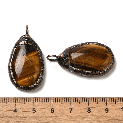 Natural Tiger Eye Pendants G-K381-05R-06-1