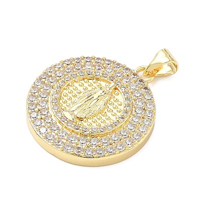 Brass Micro Pave Cubic Zirconia Pendants KK-H539-17A-03-1