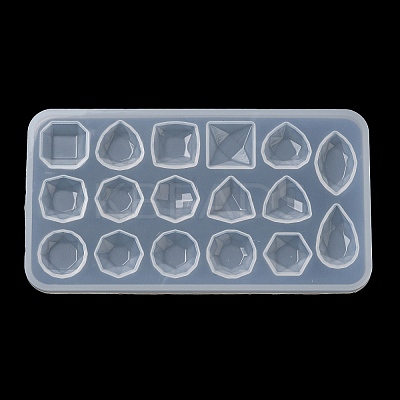 Square/Horse Eye/Teardrop DIY Faceted Gemstone Cabochon Silicone Molds DIY-G099-02B-1