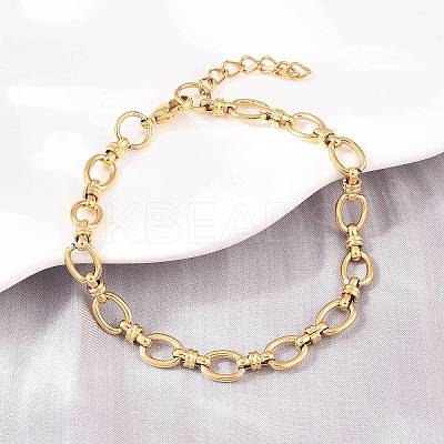 304 Stainless Steel Cable Chains Bracelet & Necklace Jewelry Sets SJEW-L199-01G-1