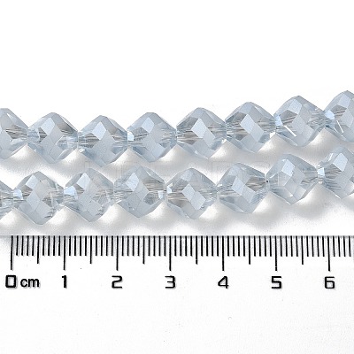 Electroplate Transparent Glass Beads Strands X-EGLA-I019-PL03-1