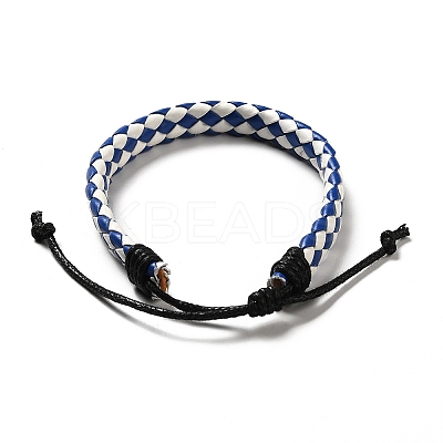 PU Imitation Leather Braided Cord Bracelets for Women LS-BJEW-M290-01G-1