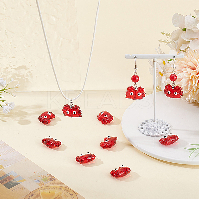 10Pcs Glass Enamel Beads LAMP-PA0001-44B-1