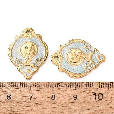 304 Stainless Steel Enamel Pendants SA-CBAD609-10G-03-1