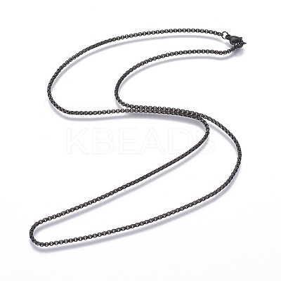 304 Stainless Steel Box Chain Necklaces NJEW-P250-02B-03-1