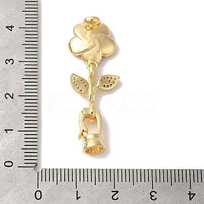 Brass Micro Pave Cubic Zirconia Fold Over Clasps KK-B098-05G-02-1