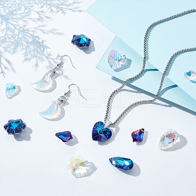 50Pcs 10 Styles Glass Pendants GLAA-GA0002-23-1