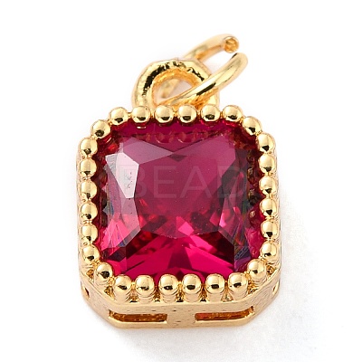 Real 18K Gold Plated Brass Inlaid Cubic Zirconia Charms LS-ZIRC-L100-073G-04-1