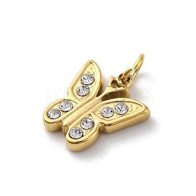 304 Stainless Steel Crystal Rhinestone Pendants STAS-E550-28G-1