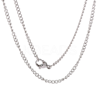 Tarnish Resistant Unisex Casual Style 304 Stainless Steel Curb Chain Necklaces STAS-O037-54P-1