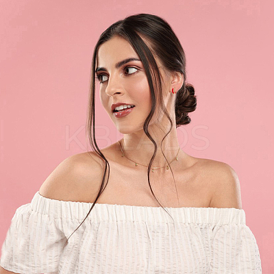 2 Pairs 2 Colors Two Tone 304 Stainless Steel Chunky Huggie Hoop Earrings with Enamel for Women EJEW-DC0001-38C-1