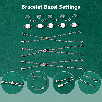 20Pcs 304 Stainless Steel Slider Cable Chain Slider Bracelet Makings DIY-DC00001-1