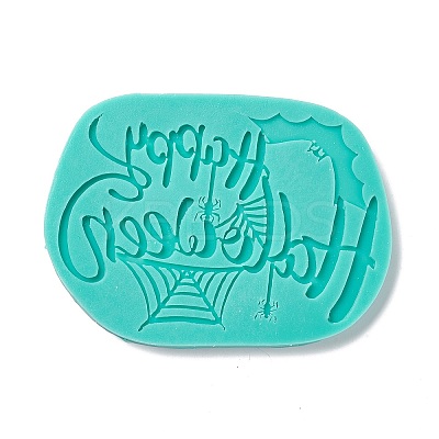 DIY Word Happy Halloween Food Grade Silicone Molds DIY-G057-A13-1