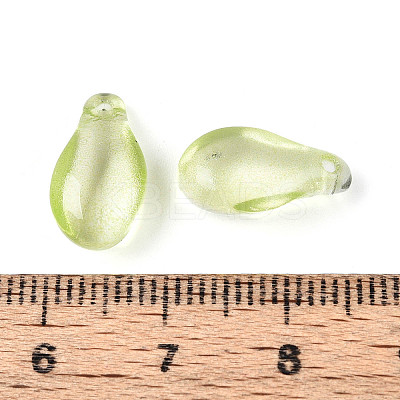 Transparent Glass Teardrop Charms GLAA-T030-03E-1