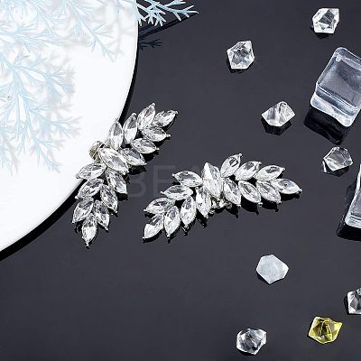 1Pair Alloy Rhinestone Shoe Buckle Clasps FIND-FG0001-18-1
