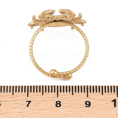 Adjustable 304 Stainless Steel Enamel Open Cuff Rings LS-RJEW-P179-04G-1