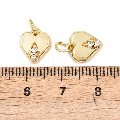 Brass Micro Pave Clear Cubic Zirconia Pendants KK-G544-05G-01-1