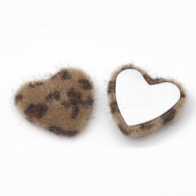 Faux Mink Fur Covered Cabochons WOVE-N006-12B-1